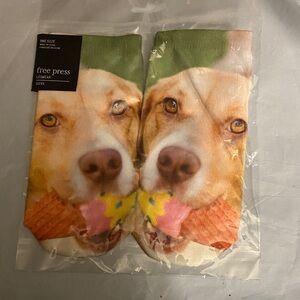 Free Press Dog Ice Cream Socks - Brown and Pink NWT